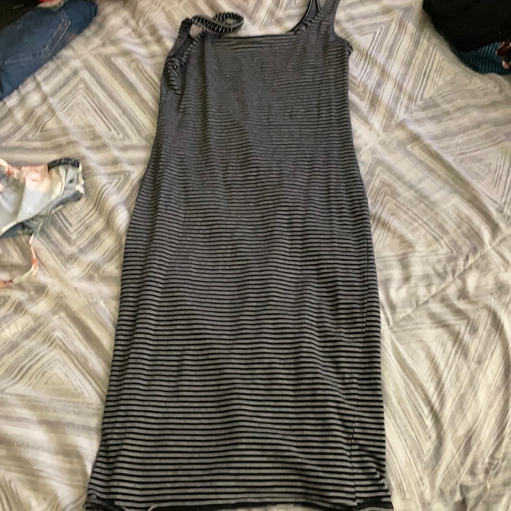 Stripped black and white dress